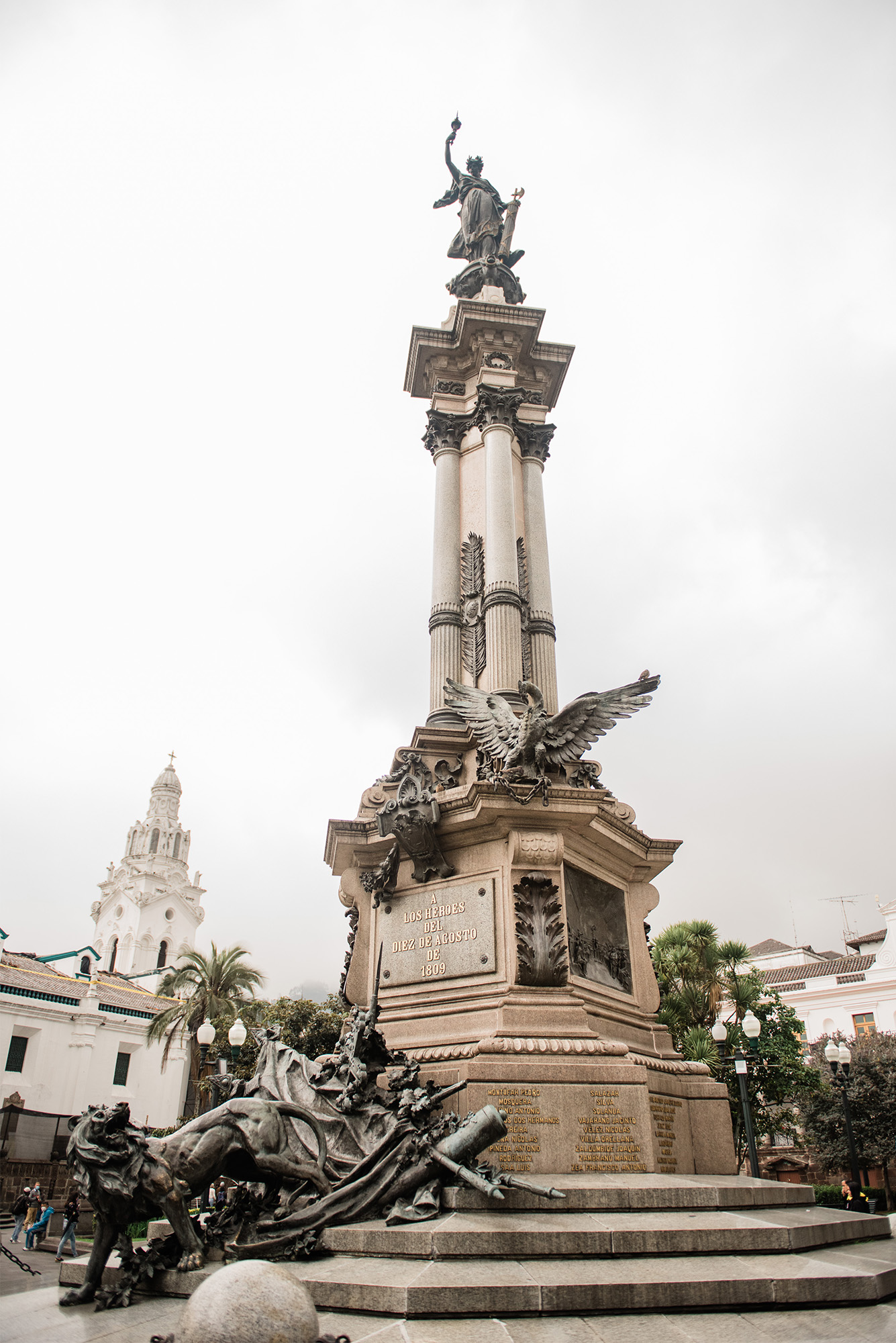 monument of independence old town quito ecaudor
